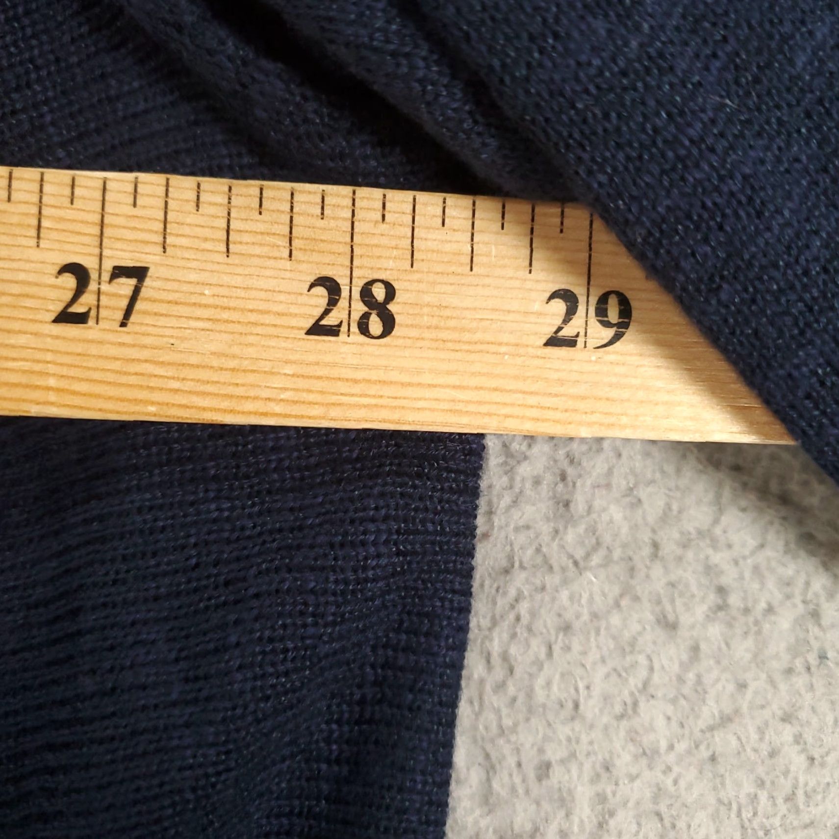 Vintage CATHERINES Women's Cardigan Sweater Open Front Knit Casual Plus Size 1X Navy Blue Red White Trim Size XL / US 12-14 / IT 48-50 - 4 Thumbnail