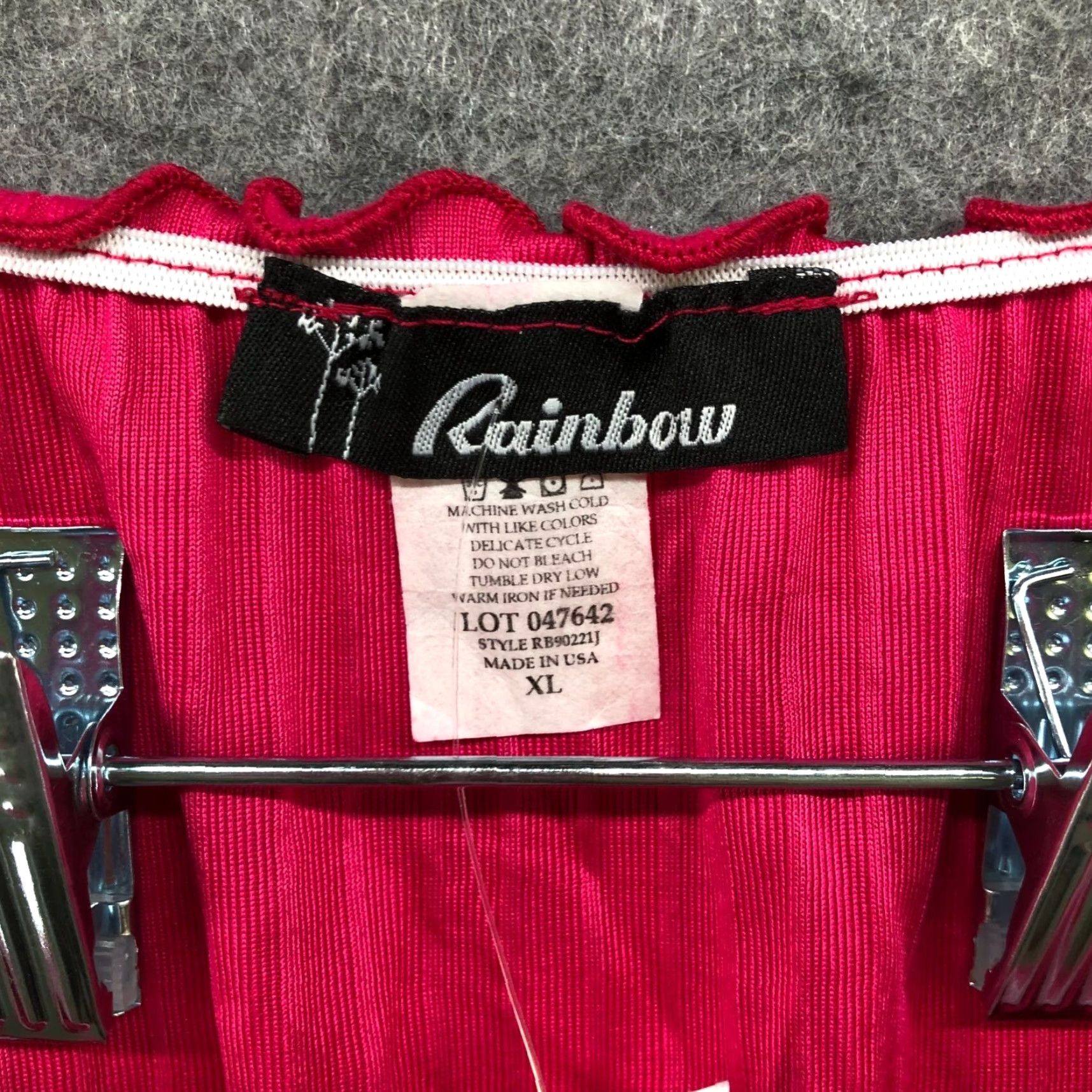 Rainbow NWT Rainbow Pink Ribbed Ruffle Drawstring Gathered Front Crop Top V-neck Tee XL Size XL / US 12-14 / IT 48-50 - 6 Thumbnail