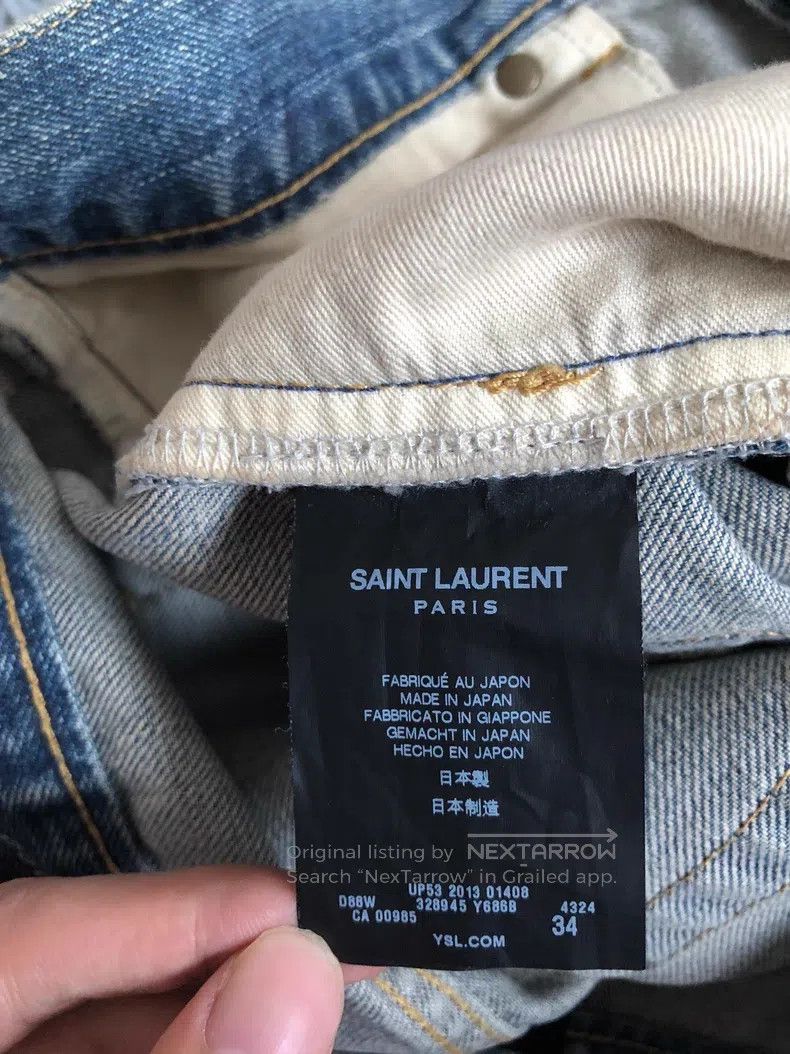Saint Laurent Paris Saint Laurent Paris Distressed and water-washed denim jean Size US 34 / EU 50 - 8 Thumbnail