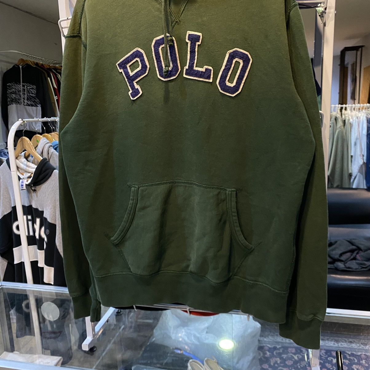 Polo Ralph Lauren × Ralph Lauren Hoodie Man Ralph Lauren Green Faded Embroidered Logo Size US L / EU 52-54 / 3 - 4 Thumbnail