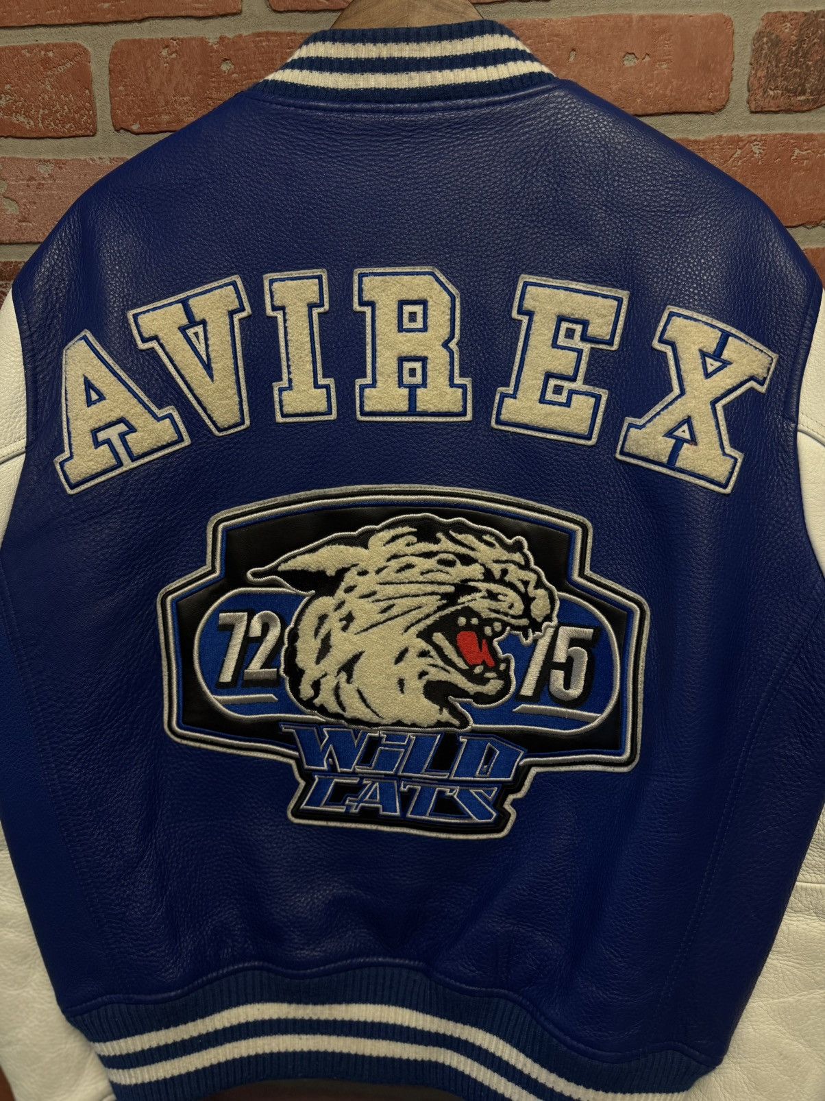 Avirex Avirex Blue White Leather Jacket Size Medium 🧼 Size US M / EU 48-50 / 2 - 19 Thumbnail
