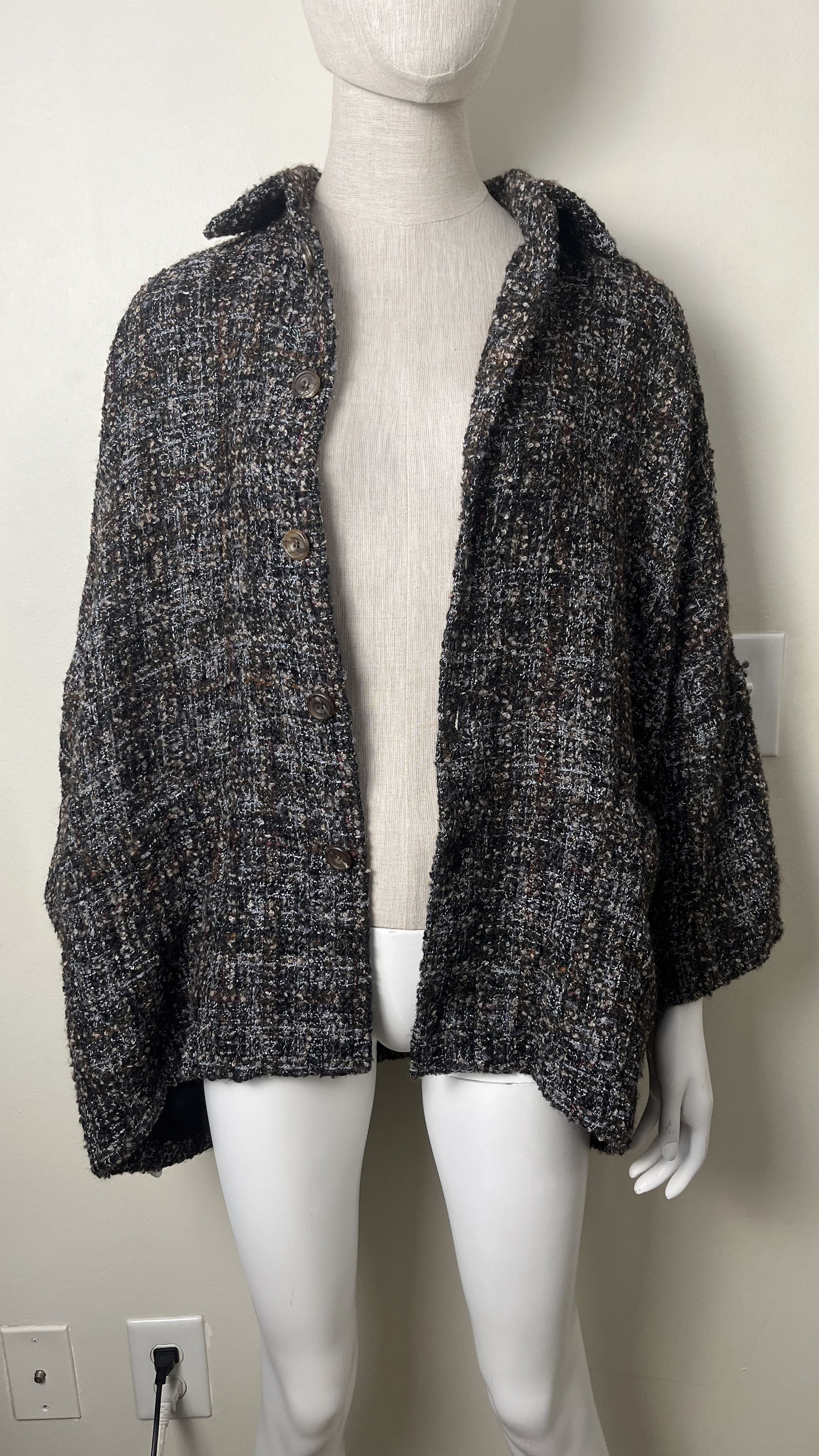 eskandar Eskandar O/S LUX Oversized Rich Tweed Boucle Coat Jacket 0 Size S / US 4 / IT 40 - 3 Thumbnail