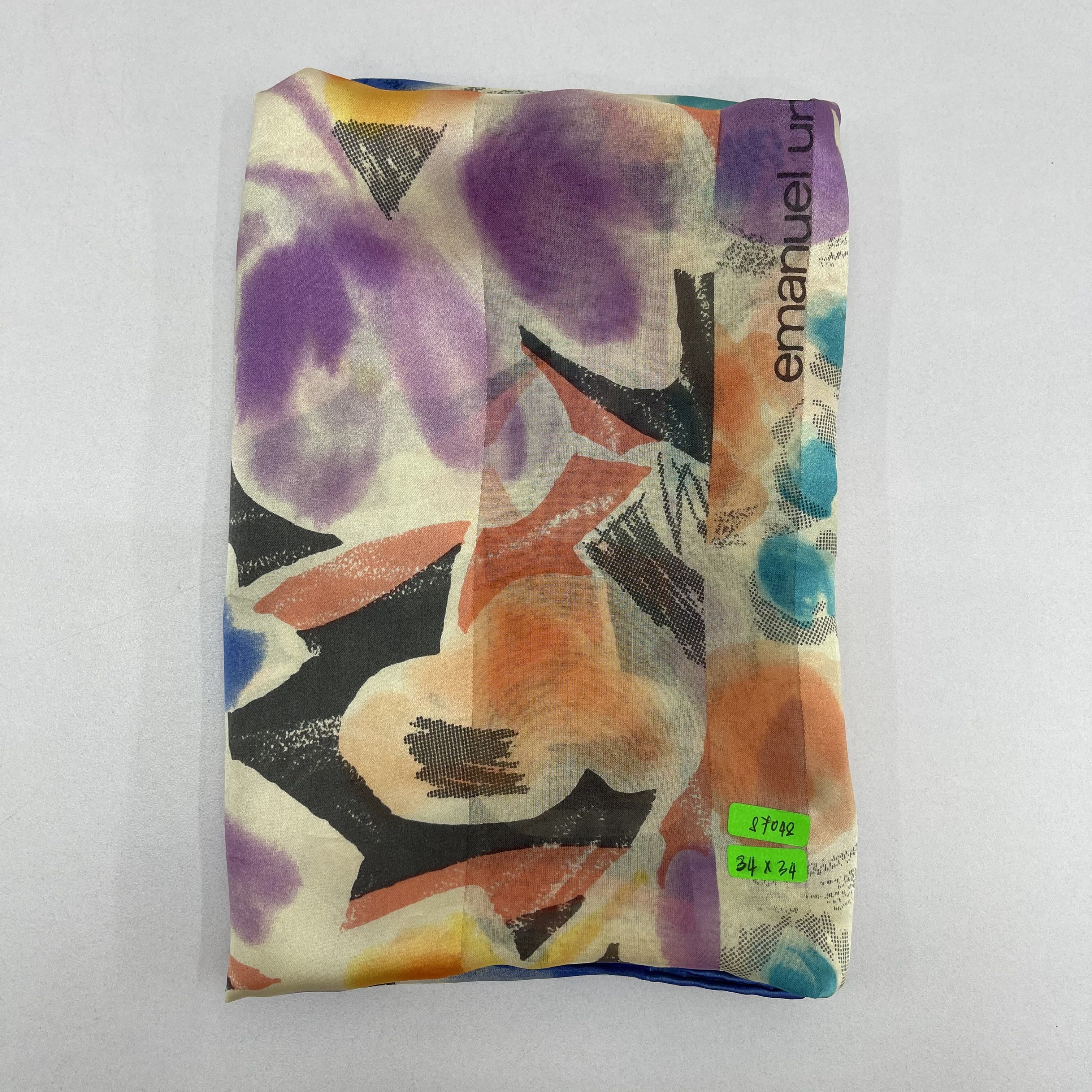 Emanuel Ungaro Vintage Emanuel Ungaro Silk Scarf With Painted Design -S7048 Size ONE SIZE - 7 Thumbnail