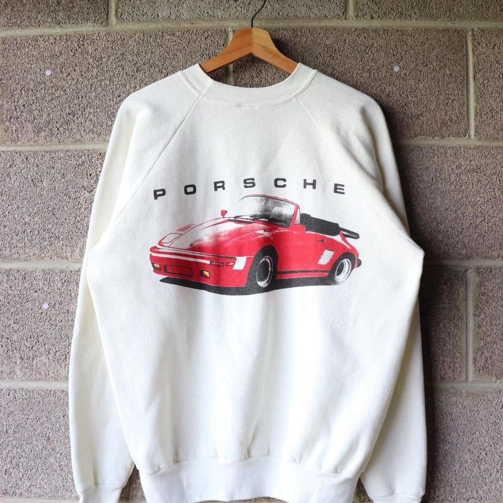 Vintage 90s Porsche 930 red & cream crewneck sweatshirt Size XL #rac Size US XL / EU 56 / 4 - 1 Thumbnail