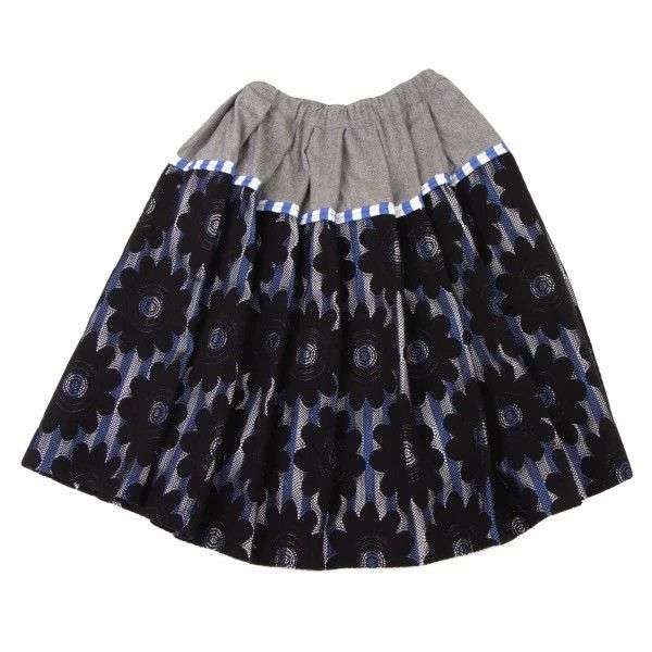 Other Comme Des Garcons size XS Dark Grey Vintage Floral Skirt Size 24" / US 00 / IT 34 - 2 Thumbnail
