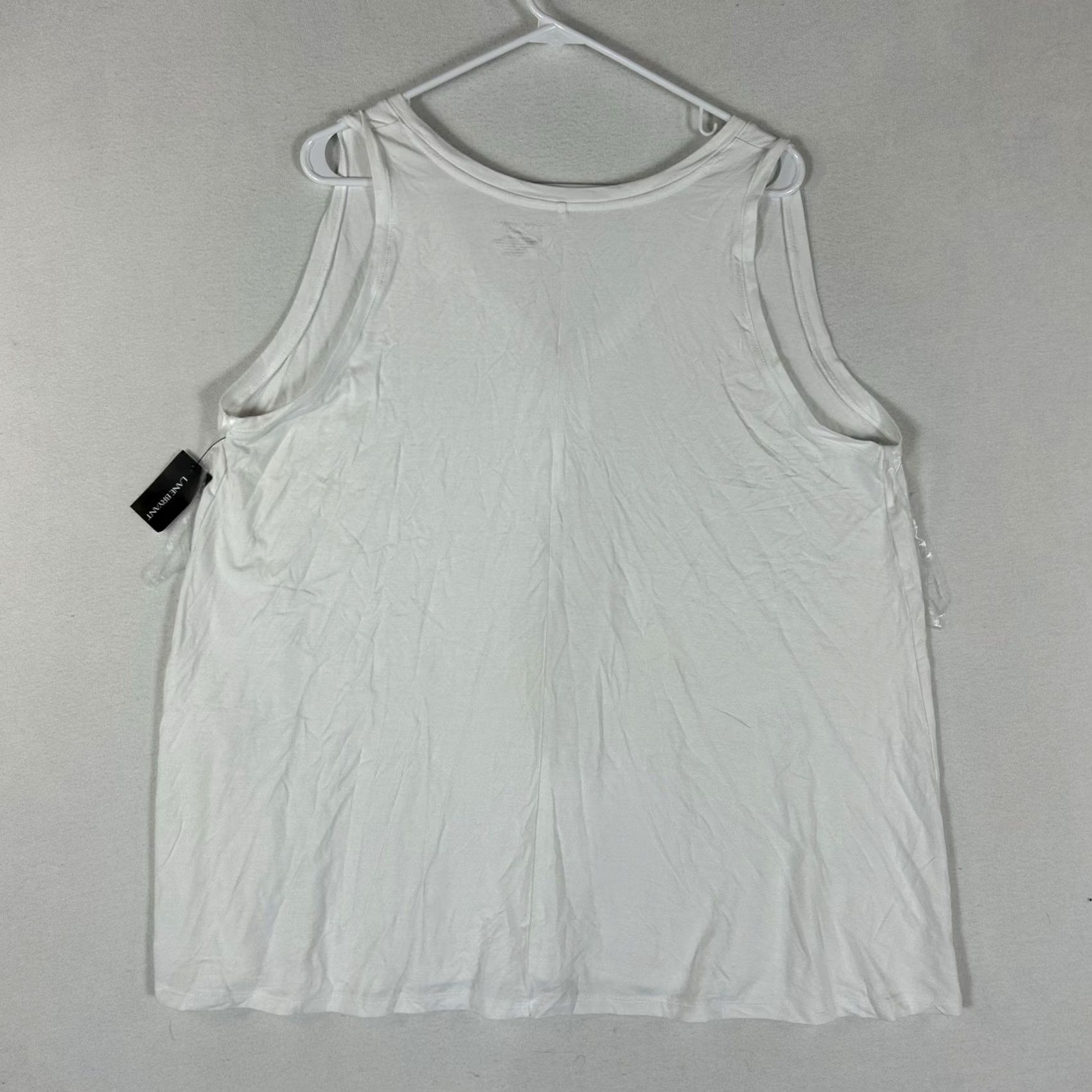 Vintage Lane Bryant Blouse Shirt Womens 18/20 White Sleeveless Lightweight Casual Knit Rayon Spandex VINTAGE? No Size XXL / US 16-18 / IT 52-54 - 6 Thumbnail