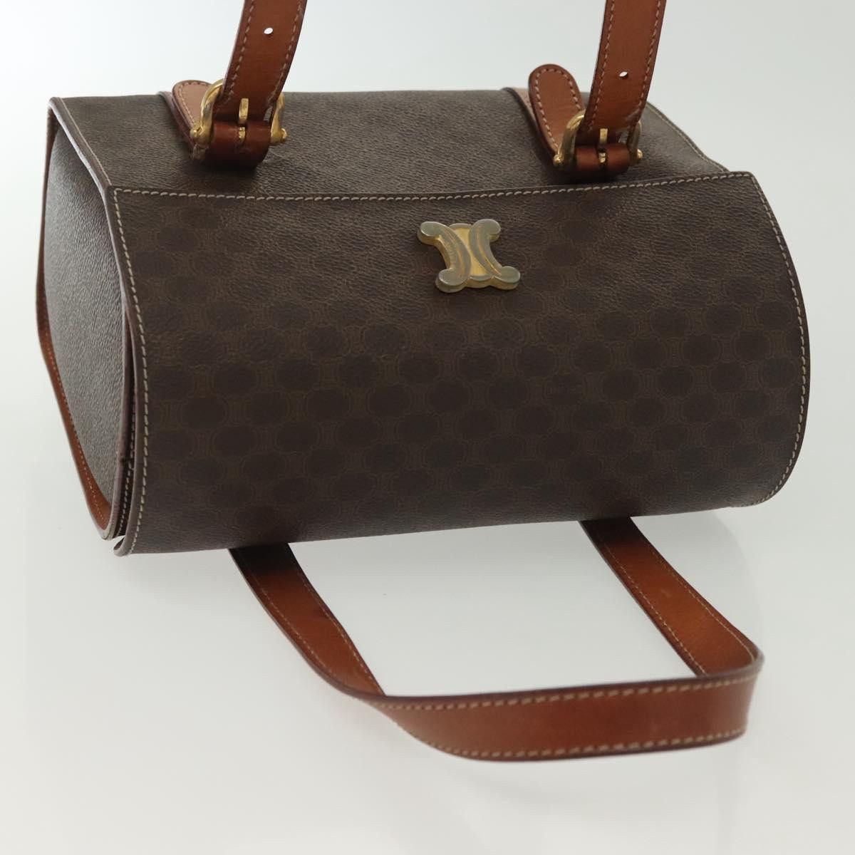 Celine CELINE Macadam Canvas Hand Bag Pvc Leather Brown Gold Size ONE SIZE - 6 Thumbnail