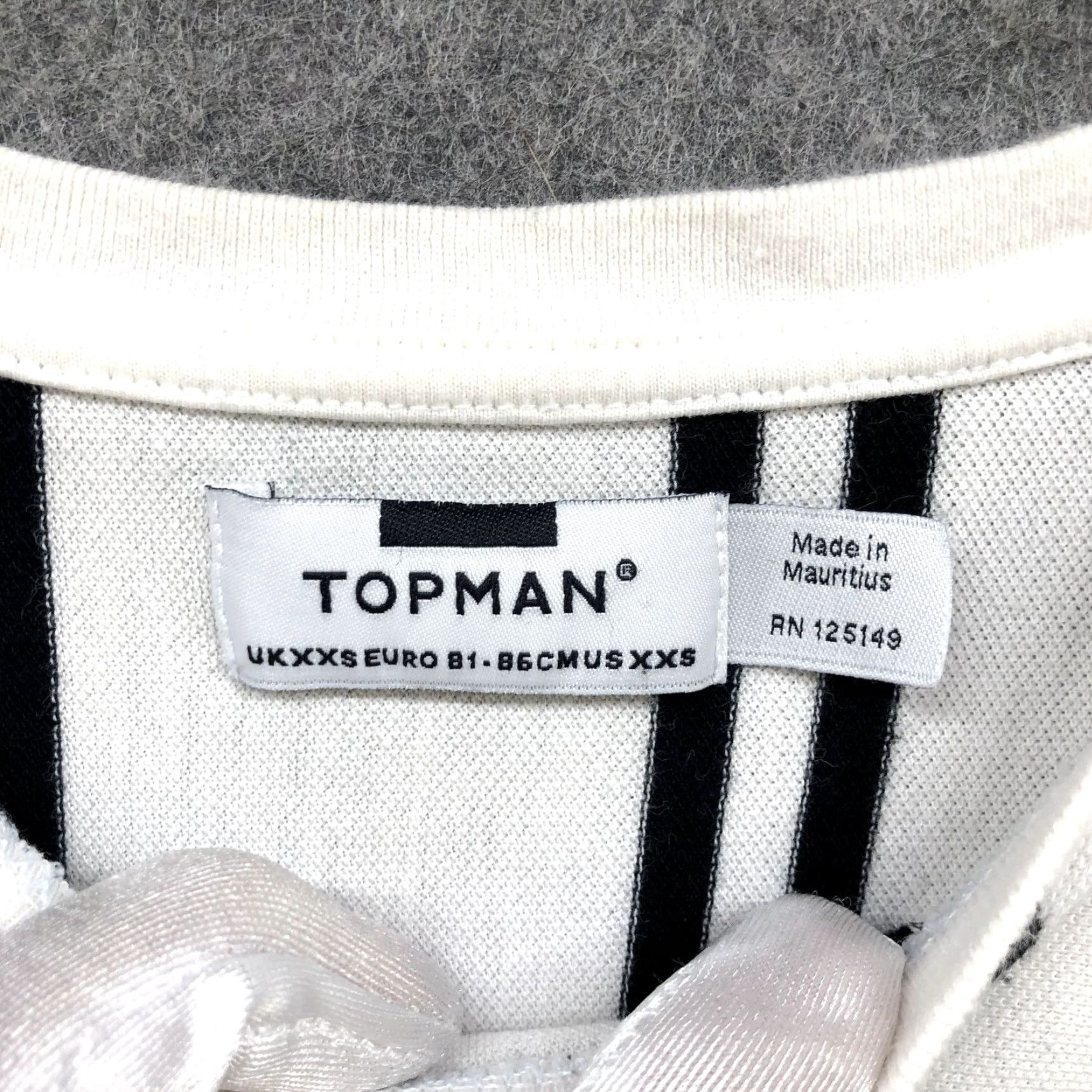 Topman Topman T Shirt Mens XXS White Black Stripe Short Sleeve Crewneck Cotton Size US XXS / EU 40 - 5 Thumbnail