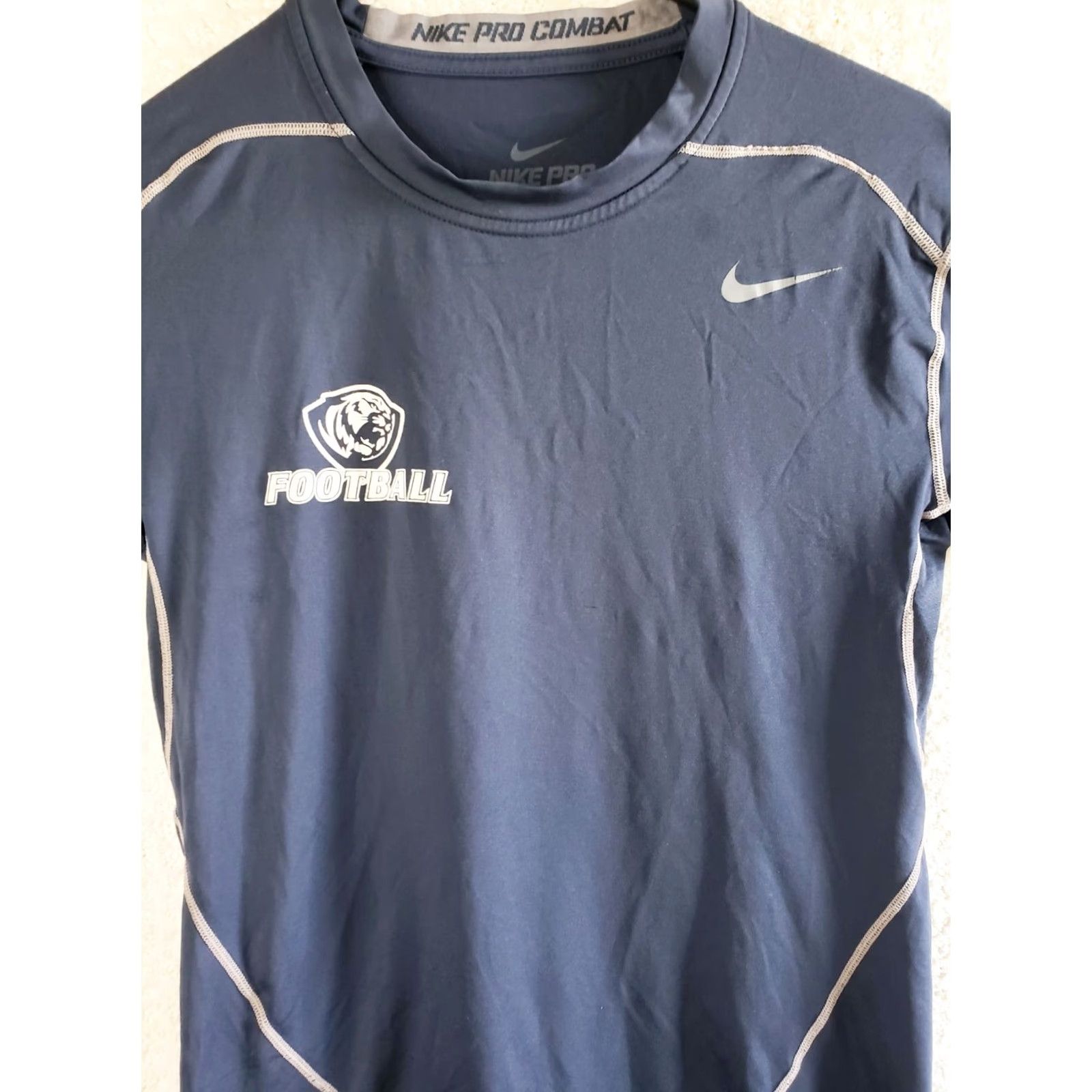 Nike Nike Pro Combat Dri-FIT Compression Men’s Large Navy Short Sleeve Athletic Shirt Size US L / EU 52-54 / 3 - 4 Thumbnail