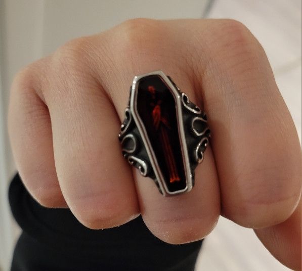 Other Gothic Mummy Vampire Coffin Ring Size ONE SIZE - 3 Thumbnail