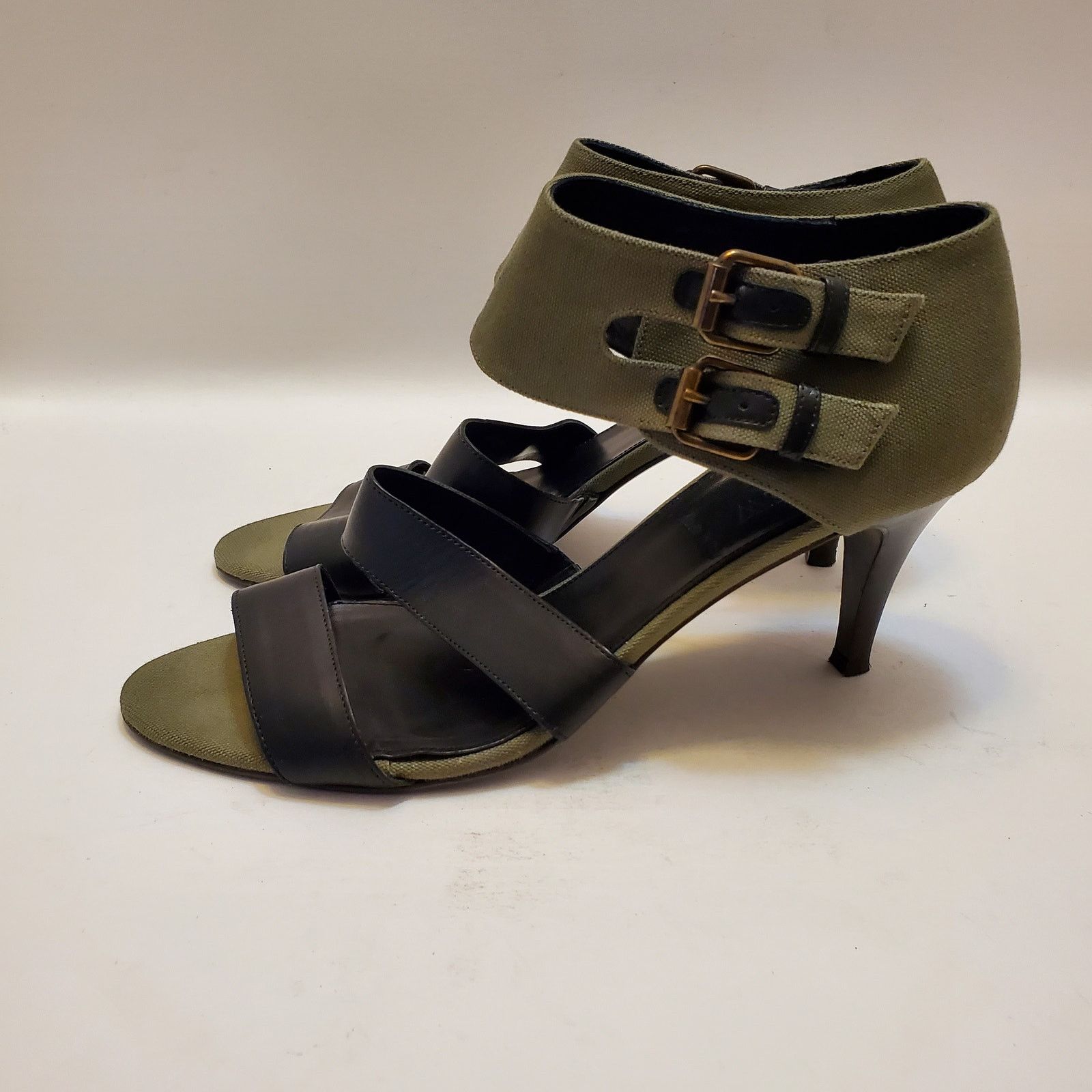 J.Crew J Crew Heels Womens 8 1/2 Shoes Green Strappy Double Ankle Size US 8.5 / IT 38.5 - 4 Thumbnail