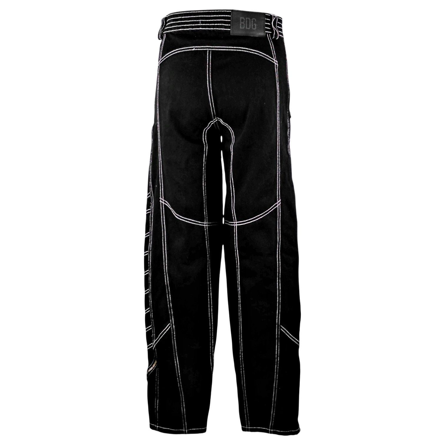 Bdg BDG Black HIgh Rise Moto Jeans Tapered Pants White Stitching Size 26" / US 2 / IT 38 - 3 Thumbnail