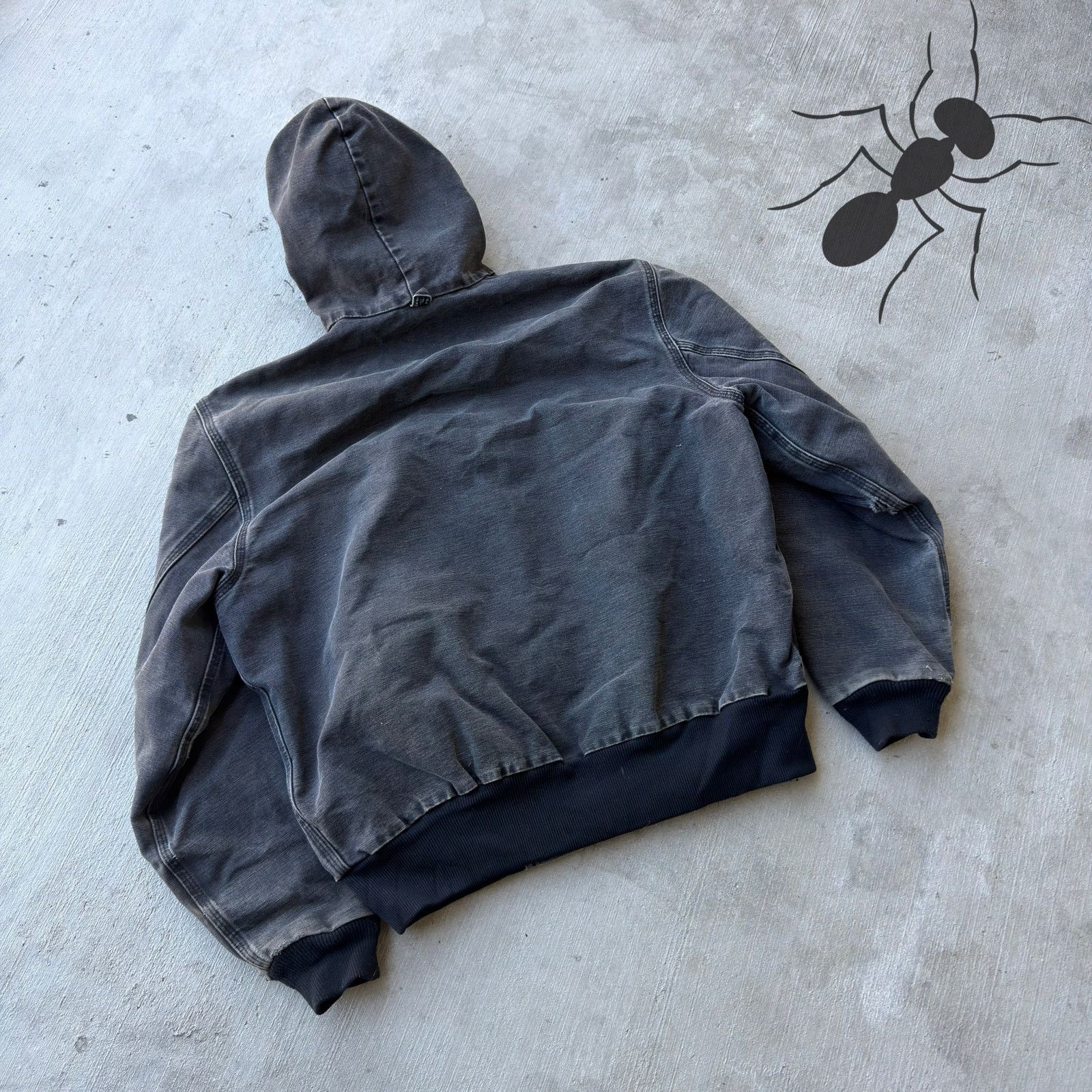 Carhartt × Vintage Vintage Carhartt black hooded work wear jacket Size US L / EU 52-54 / 3 - 6 Thumbnail