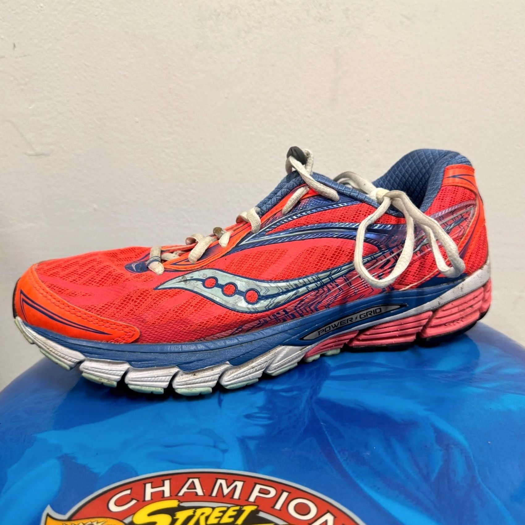 Saucony Saucony Ride 8 Women's 10.5 Running Worn Coral Blue Sea Power Grid Multicolor Womens, 10.5, Shoes, Worn, Saucony Ride 8, Running, Women Size US 11 / IT 41 - 6 Thumbnail
