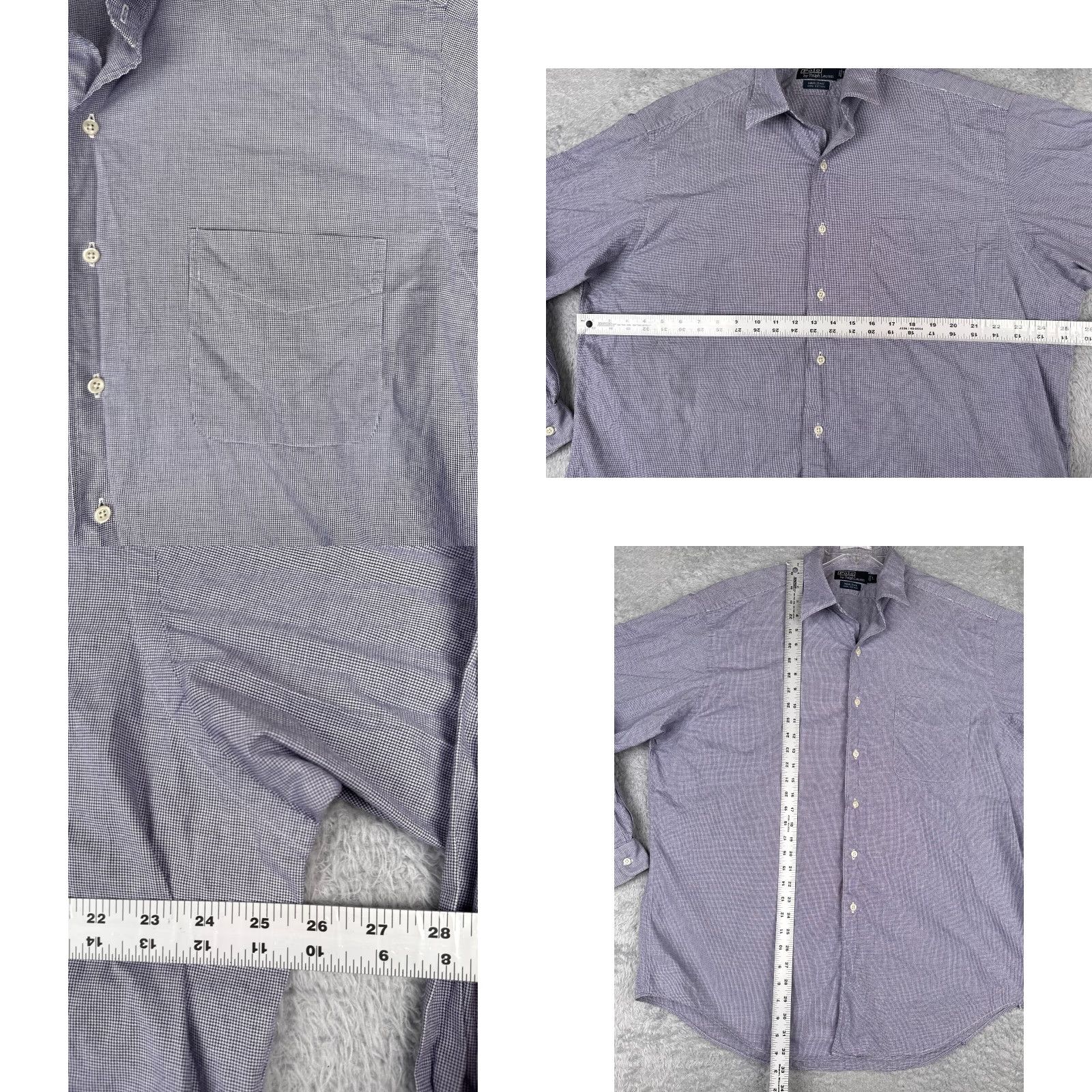 Polo Ralph Lauren VINTAGE Polo Ralph Lauren Shirt Men Large Blue Plaid Button Up Cotton Marlowe Size US L / EU 52-54 / 3 - 8 Thumbnail