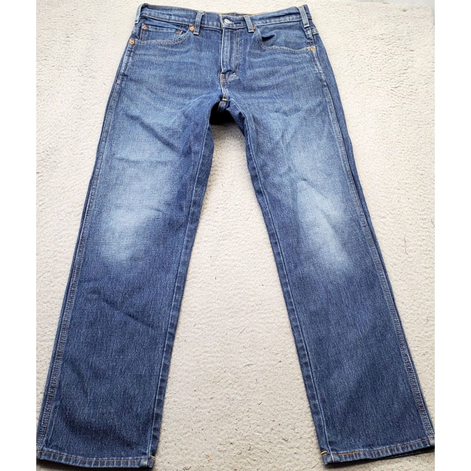 Levi's Levi's Straight Jeans Mens 33x32 Blue Denim Western Fit Stretch PC9-37681-0030 Jeans Mens 33 Blue Denim Western Stretch Regular Fit Levi's Mens Size US 33 - 2 Thumbnail