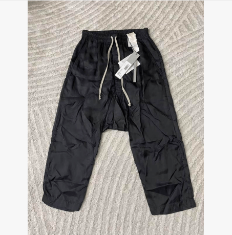 Rick Owens Rick Owens SS22 Black Drawstring Cropped Pants Men's Size 48 Size US 32 / EU 48 - 3 Thumbnail