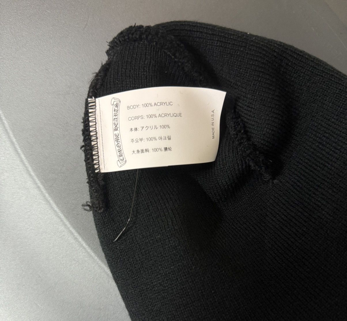 Chrome Hearts Chrome Hearts Embroidered CH Logo Beanie Black White Size ONE SIZE - 3 Thumbnail