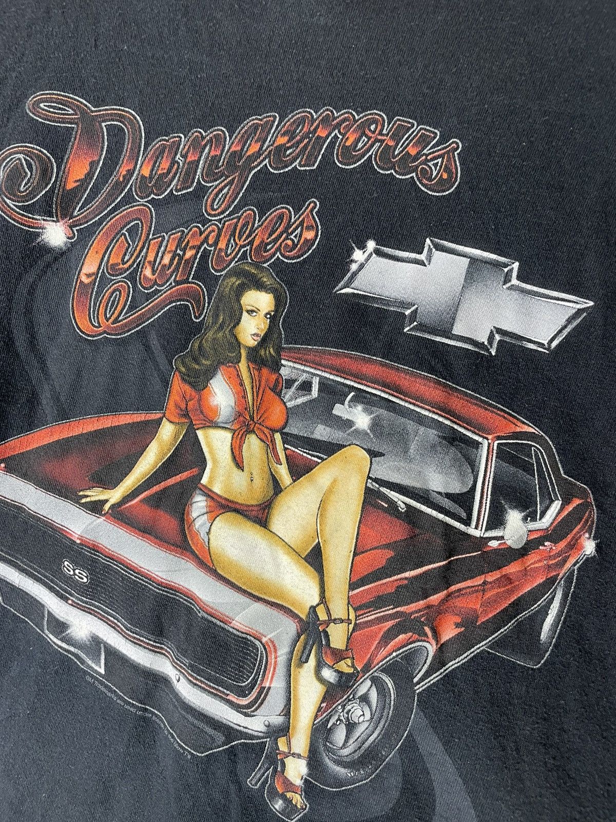 Vintage Chevrolet Dangerous Curves vintage streetwear T shirt Size US M / EU 48-50 / 2 - 6 Thumbnail