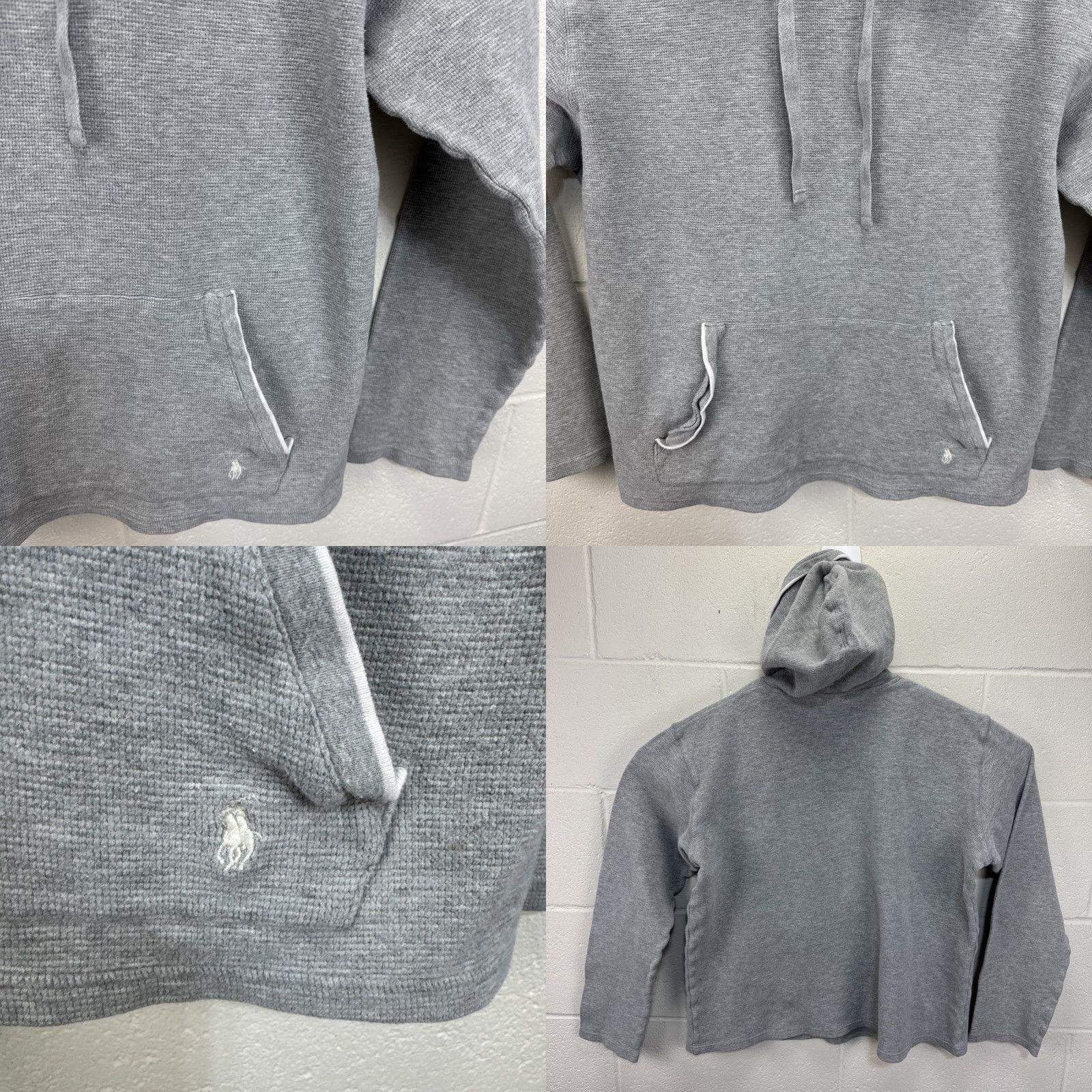 Polo Ralph Lauren Polo Ralph Lauren Sleepwear Hoodie Waffle Knit Thermal Long Sleeve Gray Large Mens Size US L / EU 52-54 / 3 - 8 Thumbnail