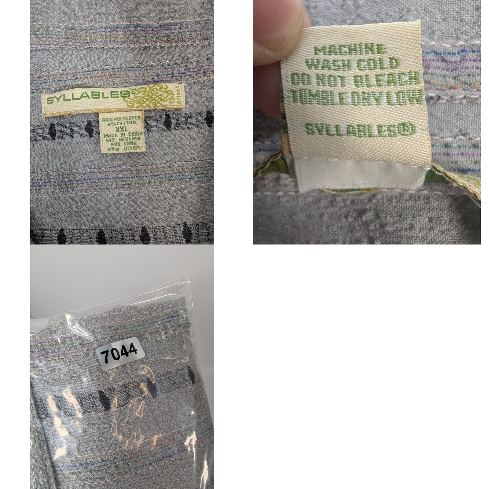 Vintage VINTAGE Syllables System Button-Up Shirt 2XL Gray Short Sleeve Collared Men Casual Vintage Size US XXL / EU 58 / 5 - 8 Thumbnail