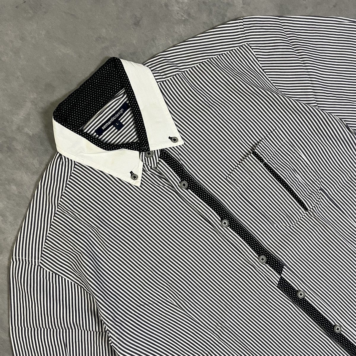 semanticdesign Semantic Design Japan Short Sleeve Stripe Shirt Size US L / EU 52-54 / 3 - 2 Thumbnail