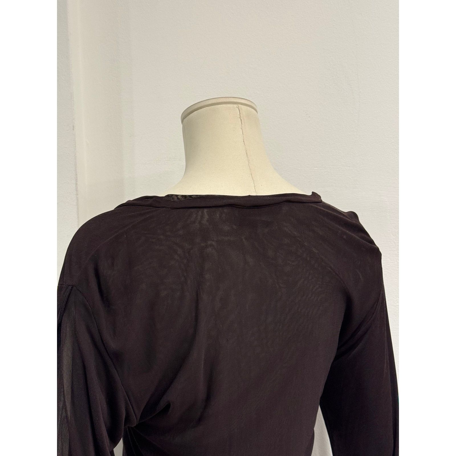 Saint Laurent Paris 2000s Yves Saint Laurent by Tom Ford hybrid sheer blouse Size L / US 10 / IT 46 - 8 Thumbnail