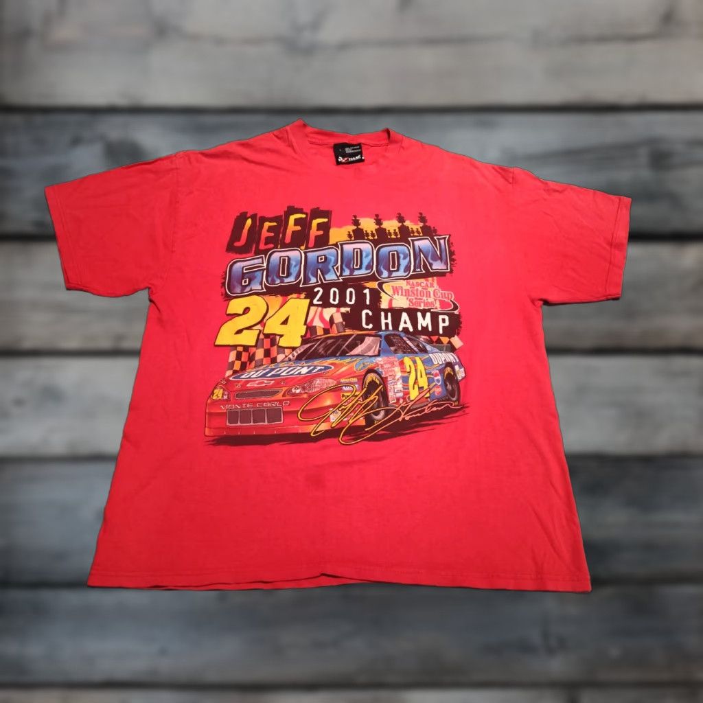 Chase Authentics VINTAGE Jeff Gordon NASCAR 2001 Winston Cup Series Chase T-Shirt Men Large Red Graphic Print Size US L / EU 52-54 / 3 - 1 Thumbnail