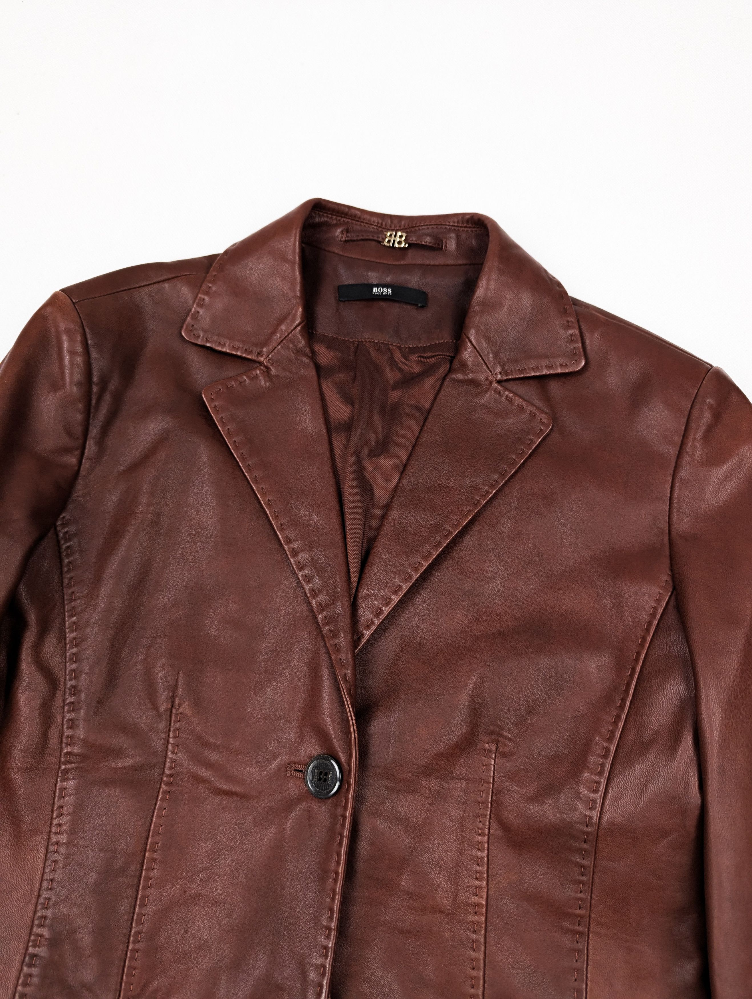 Hugo Boss Hugo Boss leather bown jacket Size L / US 10 / IT 46 - 4 Thumbnail