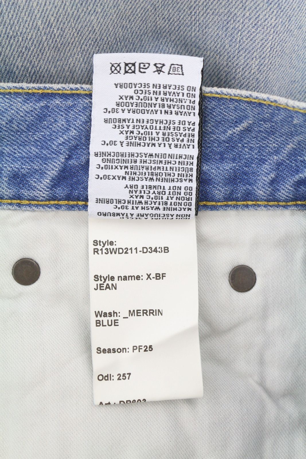 R13 X-BF 25 Merrin Washed Blue RRP799 87205 Size 25" / US 0 / IT 36 - 9 Thumbnail