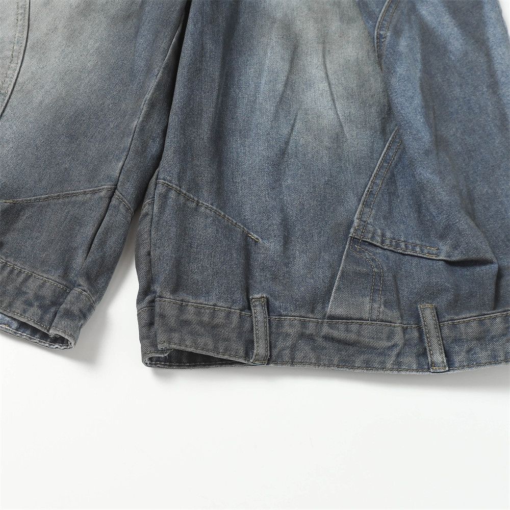 Japanese Brand × Jean Men's washed workwear distressed dirty denim shorts Size US 32 / EU 48 - 4 Thumbnail