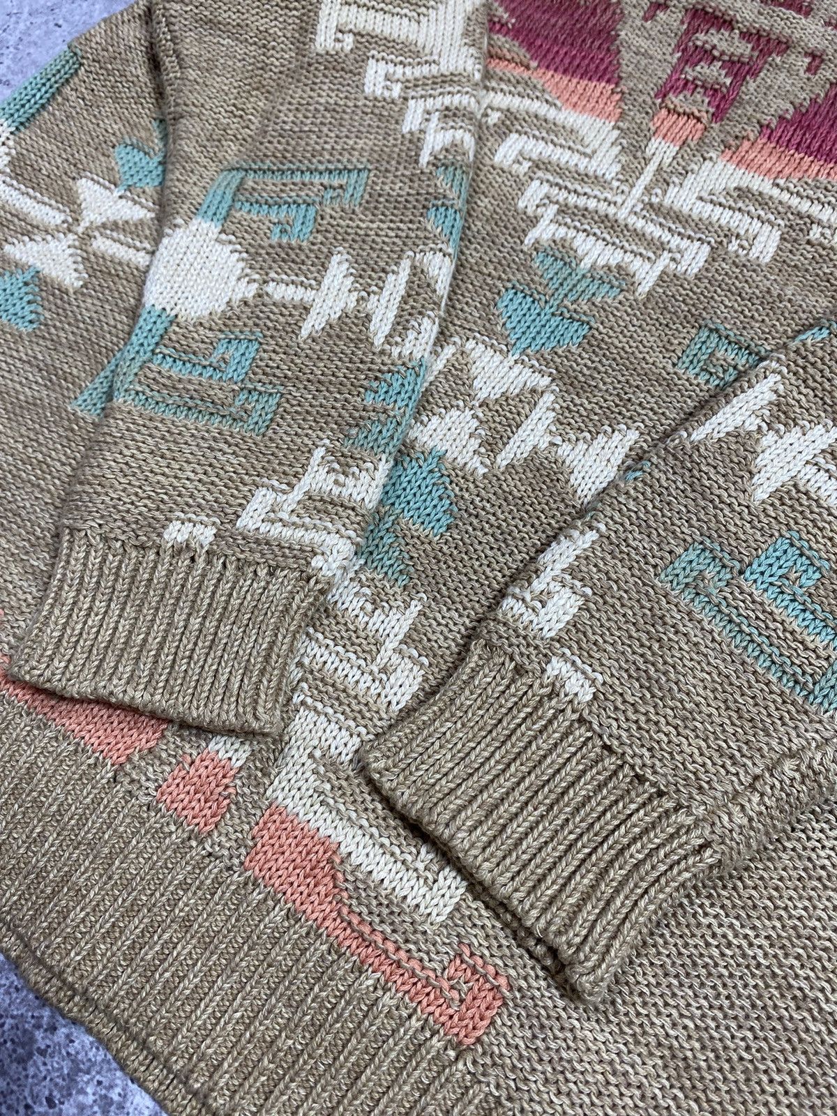 Ralph Lauren × Vintage RALPH LAUREN Aztec sweater Size L / US 10 / IT 46 - 6 Thumbnail