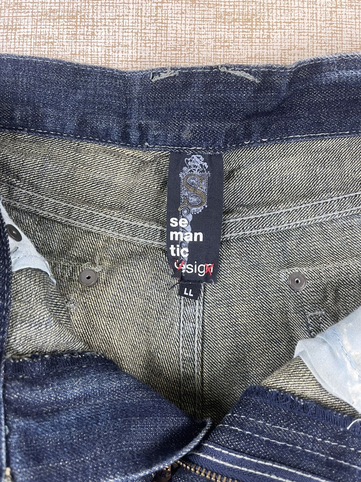 semanticdesign VINTAGE SEMANTIC DESIGN Punk Style Flared Patch Denim Pants Size US 34 / EU 50 - 18 Thumbnail