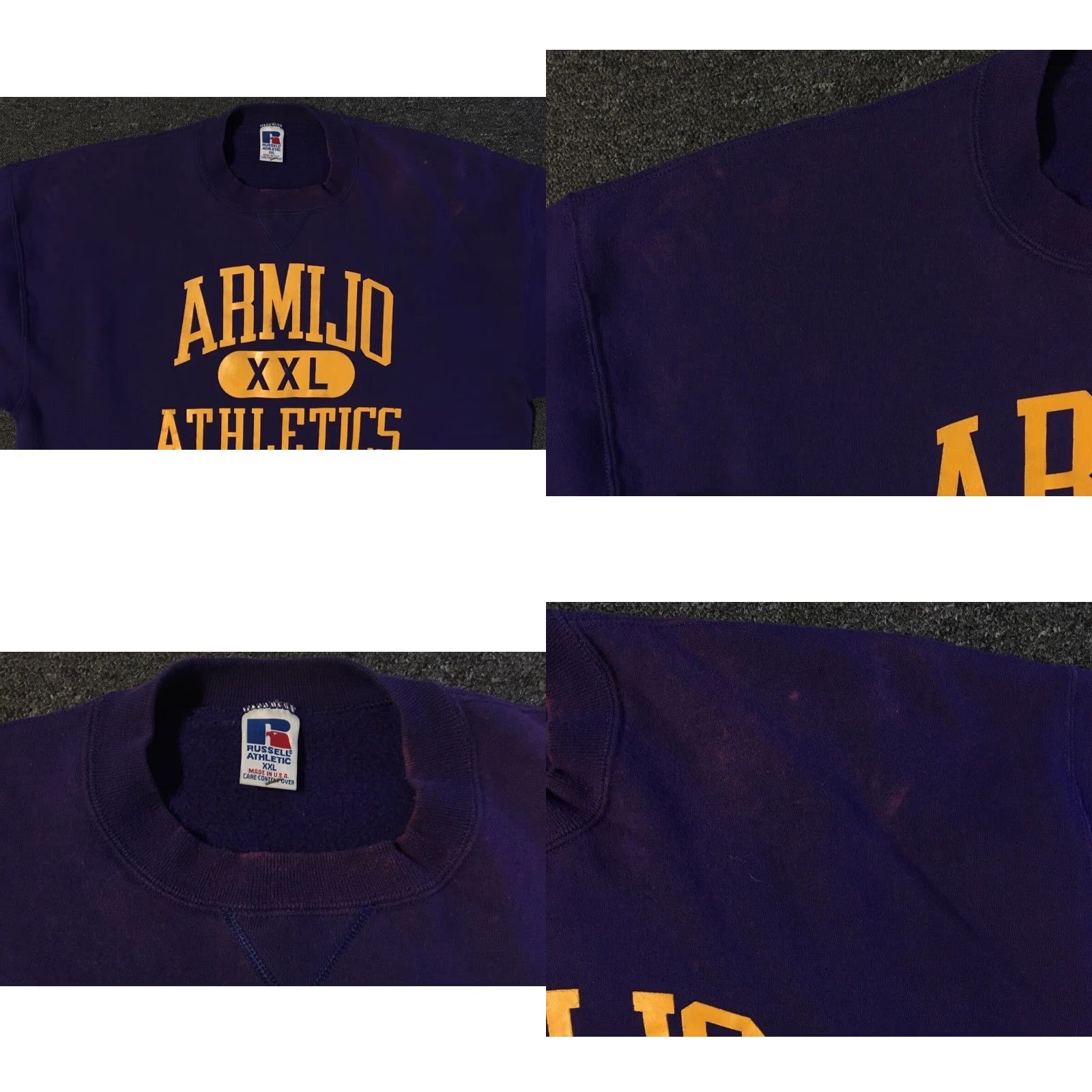 Russell Athletic VINTAGE Russell Athletic Armijo Athletics Faded Sweatshirt 2XL Purple Hoodie Men 90s 80s School Track & Field USA USA Size US XXL / EU 58 / 5 - 8 Thumbnail