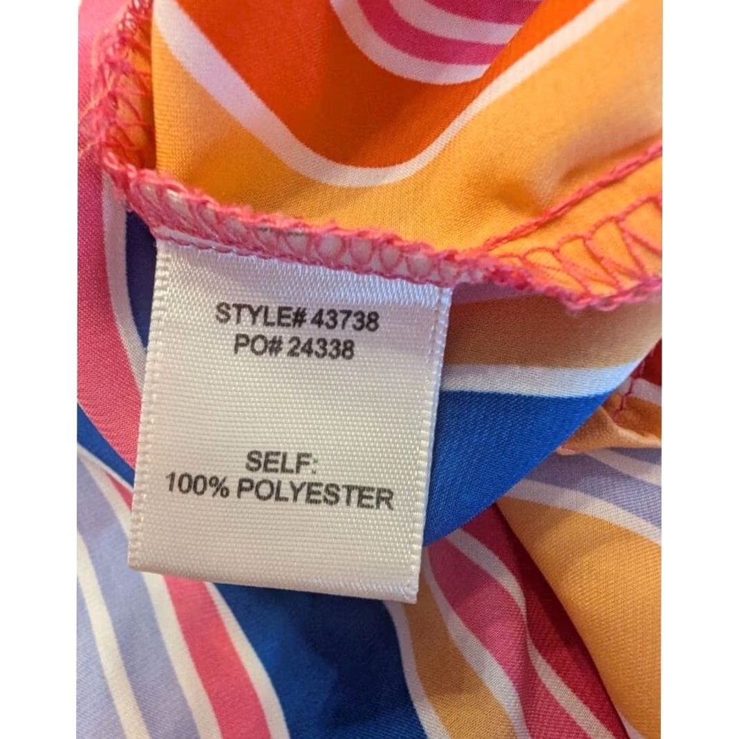 Rainbow Unbranded Multicolor Striped Smocked Peplum Top Ruffle Strap Square Neck Size S Women Sleeveless Crop Top Size S / US 4 / IT 40 - 7 Thumbnail