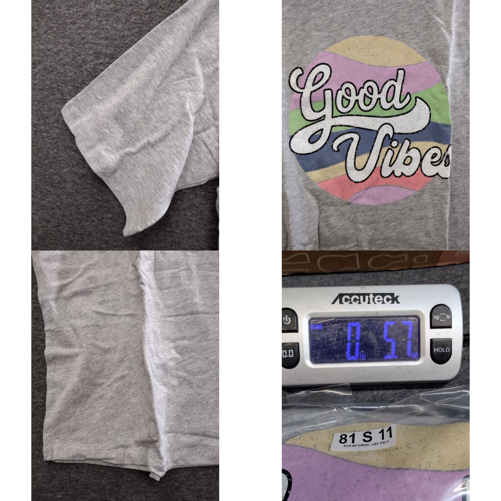 Vintage Secret Treasures Women's T-Shirt S Gray Good Vibes Cotton Blend Size S / US 4 / IT 40 - 8 Thumbnail