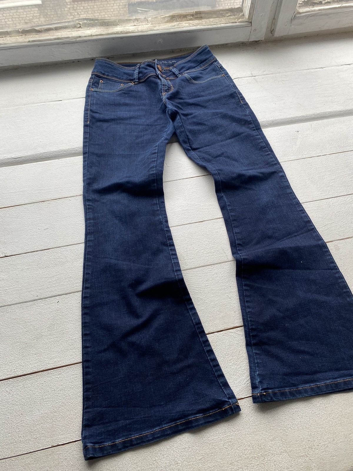 Designer Jane Norman Flare Bell Bottom Blue 28 Womens Jeans Size 28" / US 6 / IT 42 - 2 Thumbnail