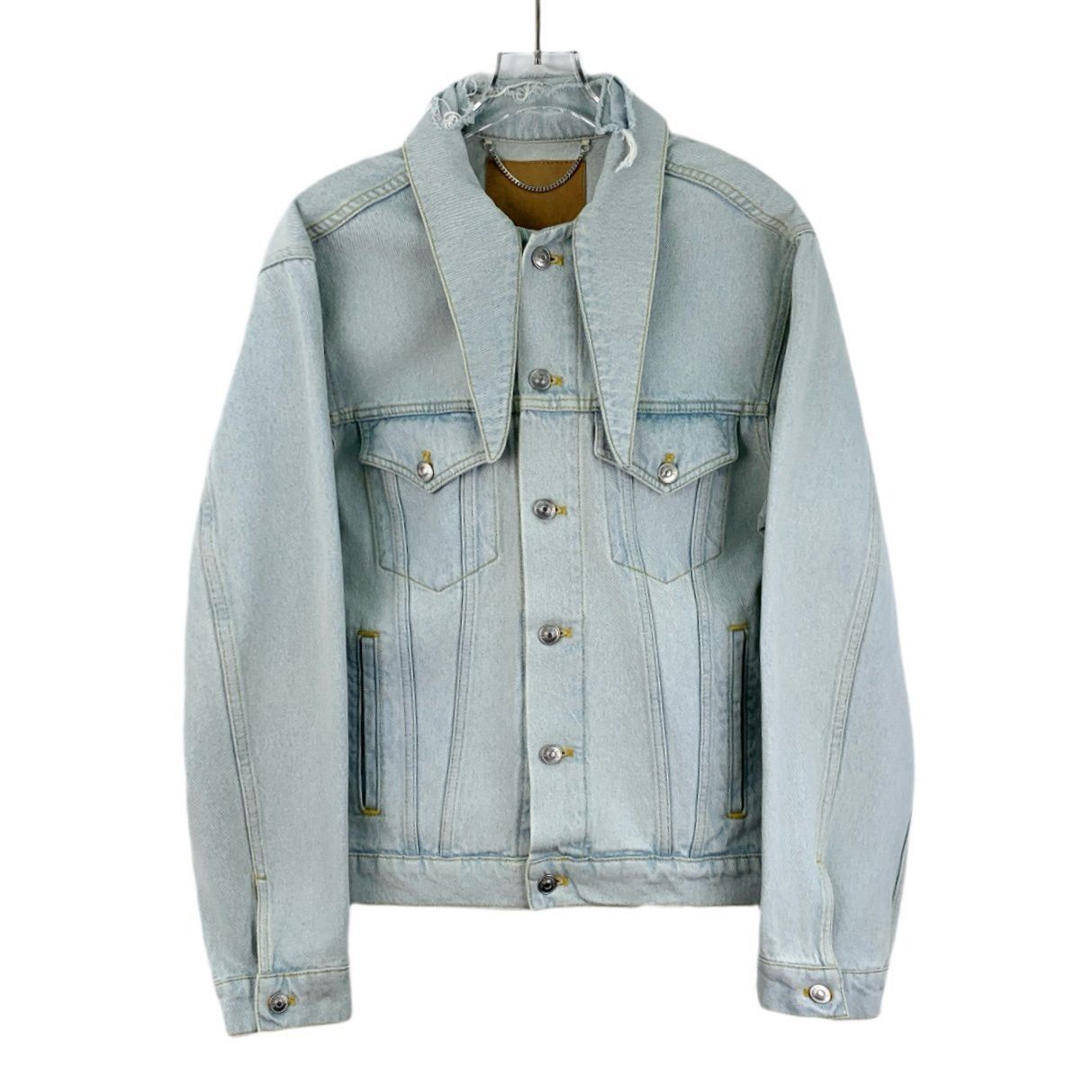 Balenciaga Light Blue Cotton Single-Breasted Denim Jacket Si