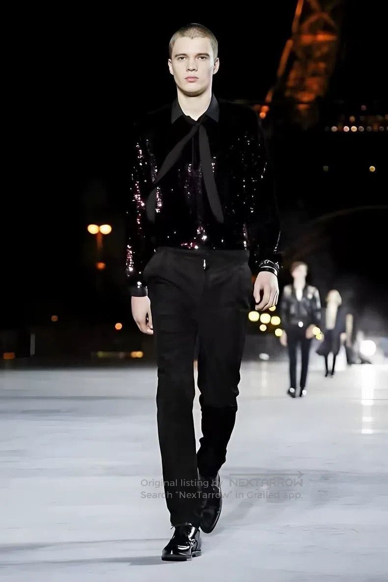 Saint Laurent Paris Saint Laurent Paris Garnet Gradient Sequin-embellished Bla Size XS / US 0-2 / IT 36-38 - 8 Thumbnail