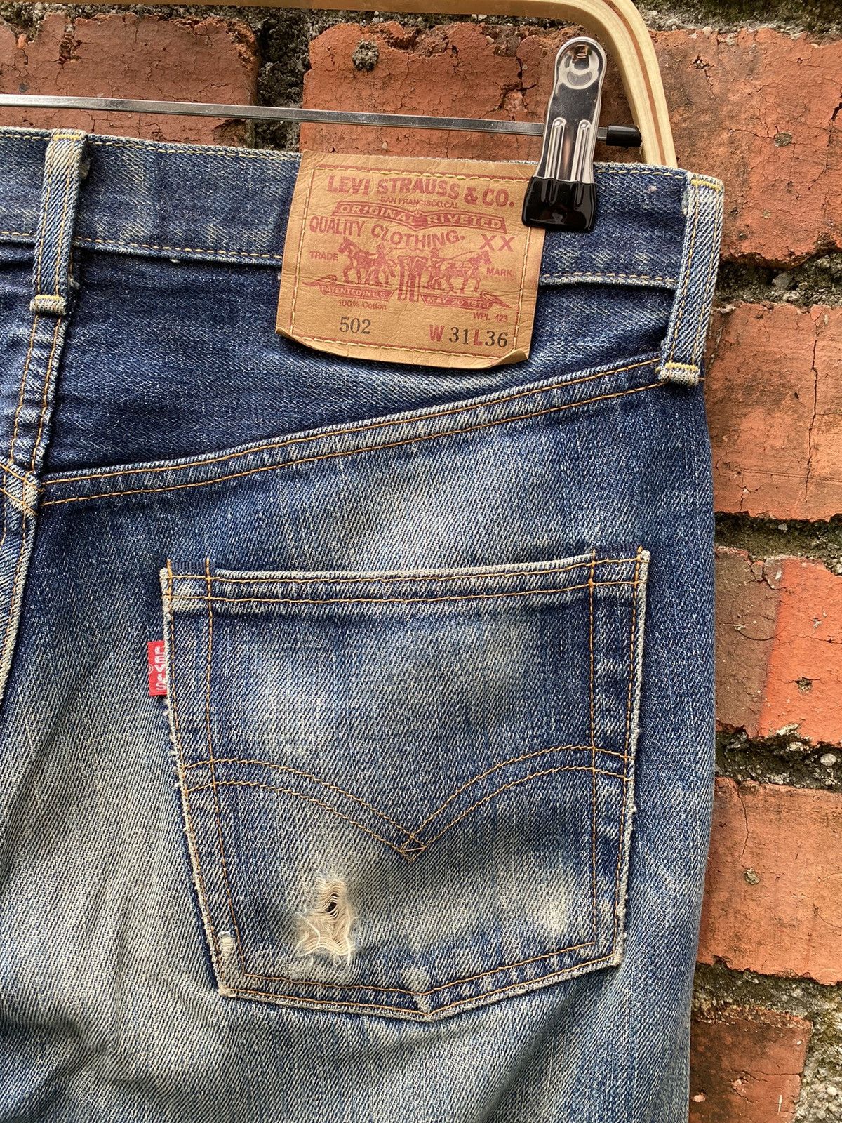 Levi's Vintage Clothing × Vintage W32x33.5 vintage levi's 502 redline big E distressed Size US 32 / EU 48 - 3 Thumbnail