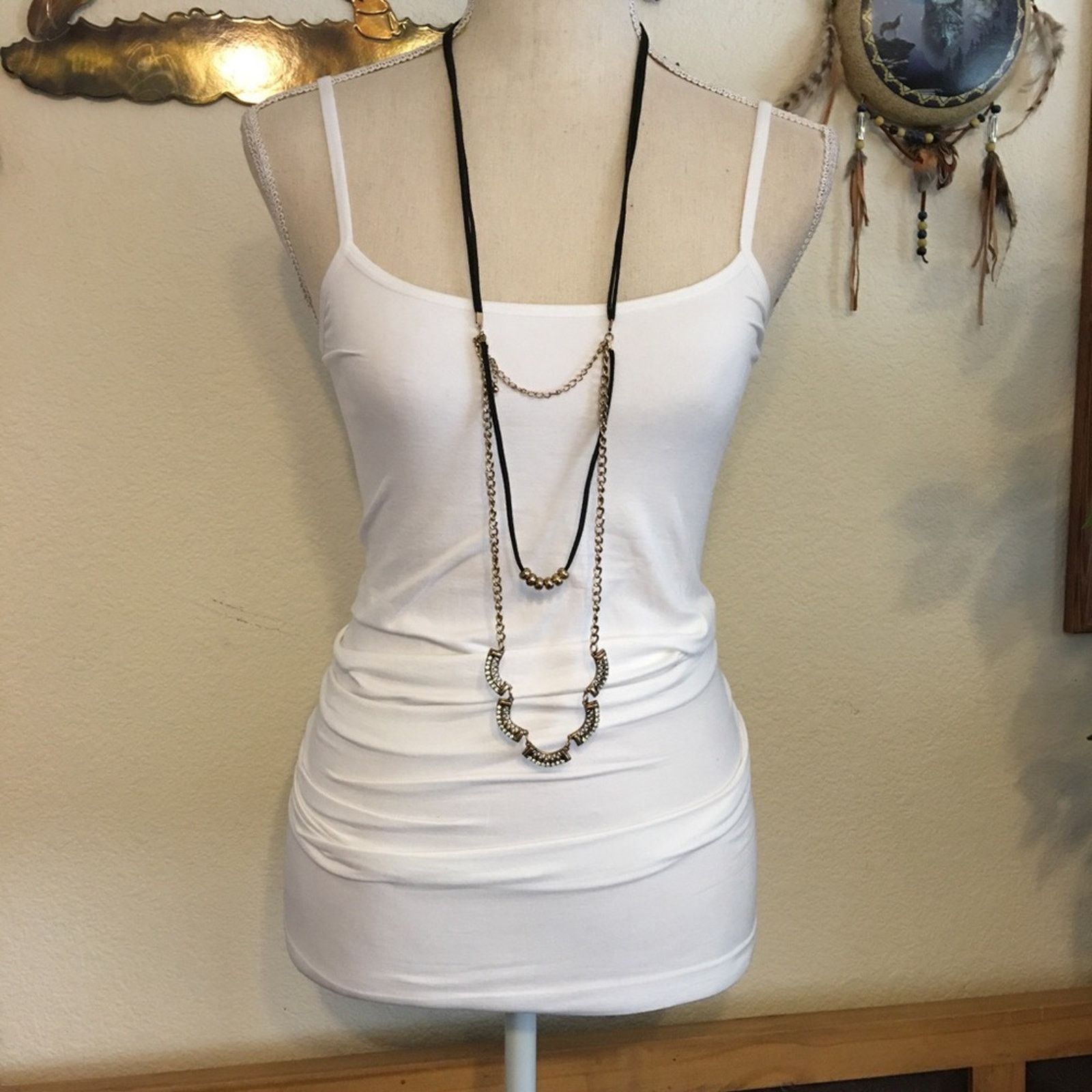 Jewelry Vintage multi tiered cord rhinestone necklace Size ONE SIZE - 3 Thumbnail