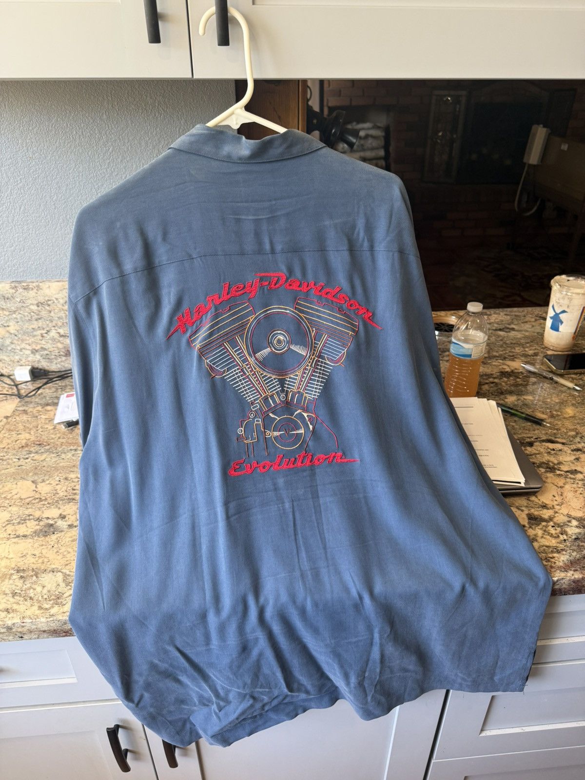 Harley Davidson Vintage Blue motor button up Harley-Davidson Size US XXL / EU 58 / 5 - 2 Thumbnail