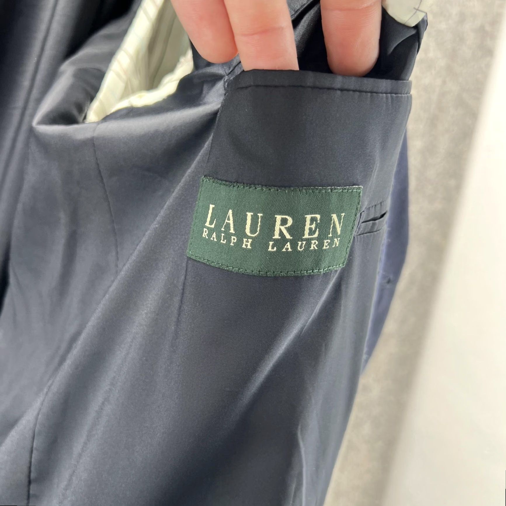 Ralph Lauren Lauren Ralph Lauren Blazer Mens 44S Navy Blue Wool Three-Button Suit Jacket Size 44R - 5 Thumbnail