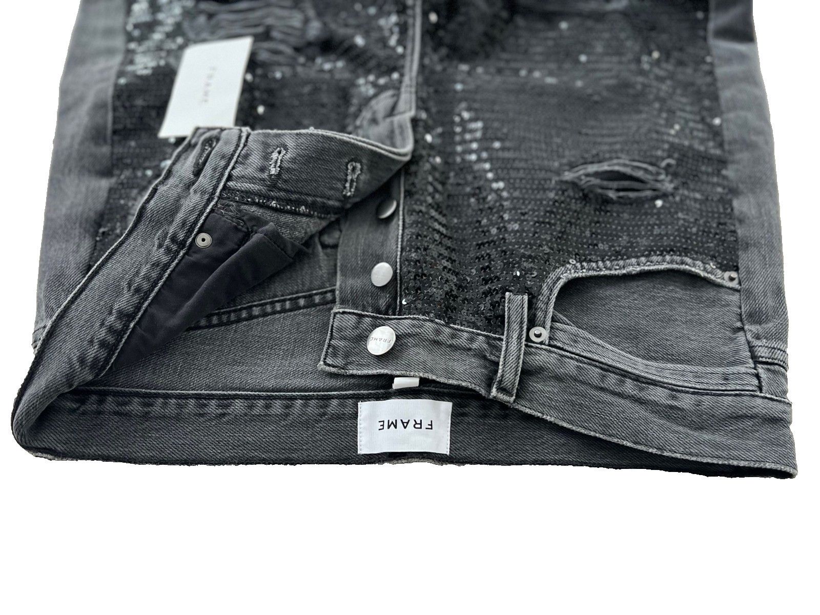 Frame *** Frame Sequin Ripped Jeans Basque Rips Jeans Black ( 27 ) Size 27" / US 4 / IT 40 - 6 Thumbnail