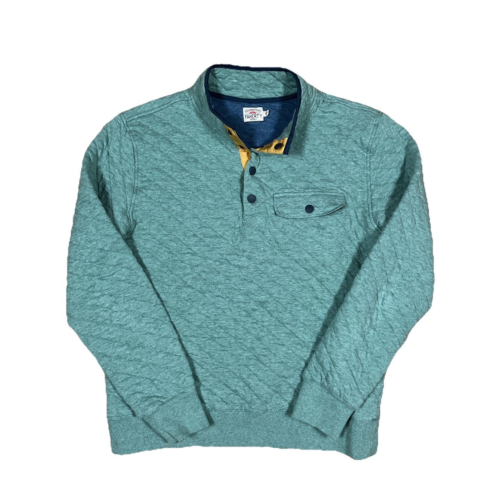 Faherty Faherty Epic Quilted Fleece Snap Pullover Sweatshirt Jacket Size US M / EU 48-50 / 2 - 2 Thumbnail