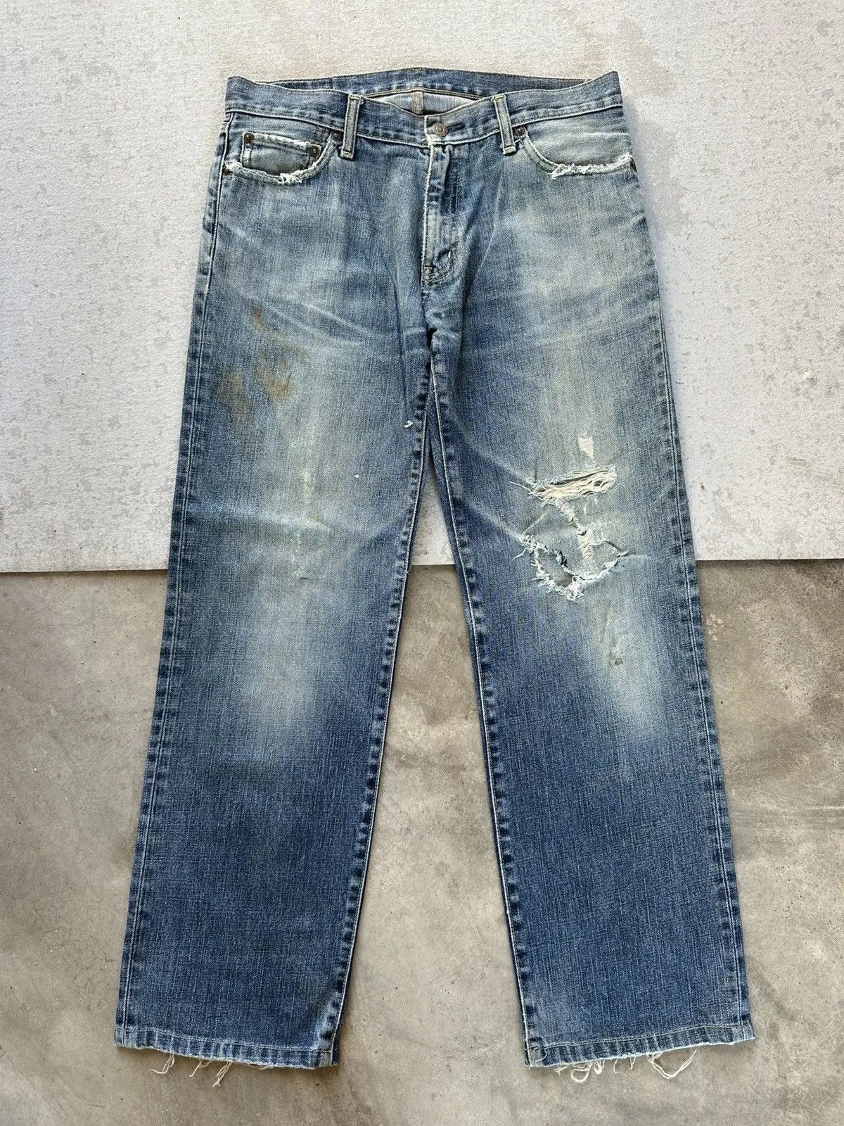 Vintage SEND OFFERS 🍁S-002 UNIQLO Japan Distressed Denim Rusty Pants Size US 33 - 1 Thumbnail