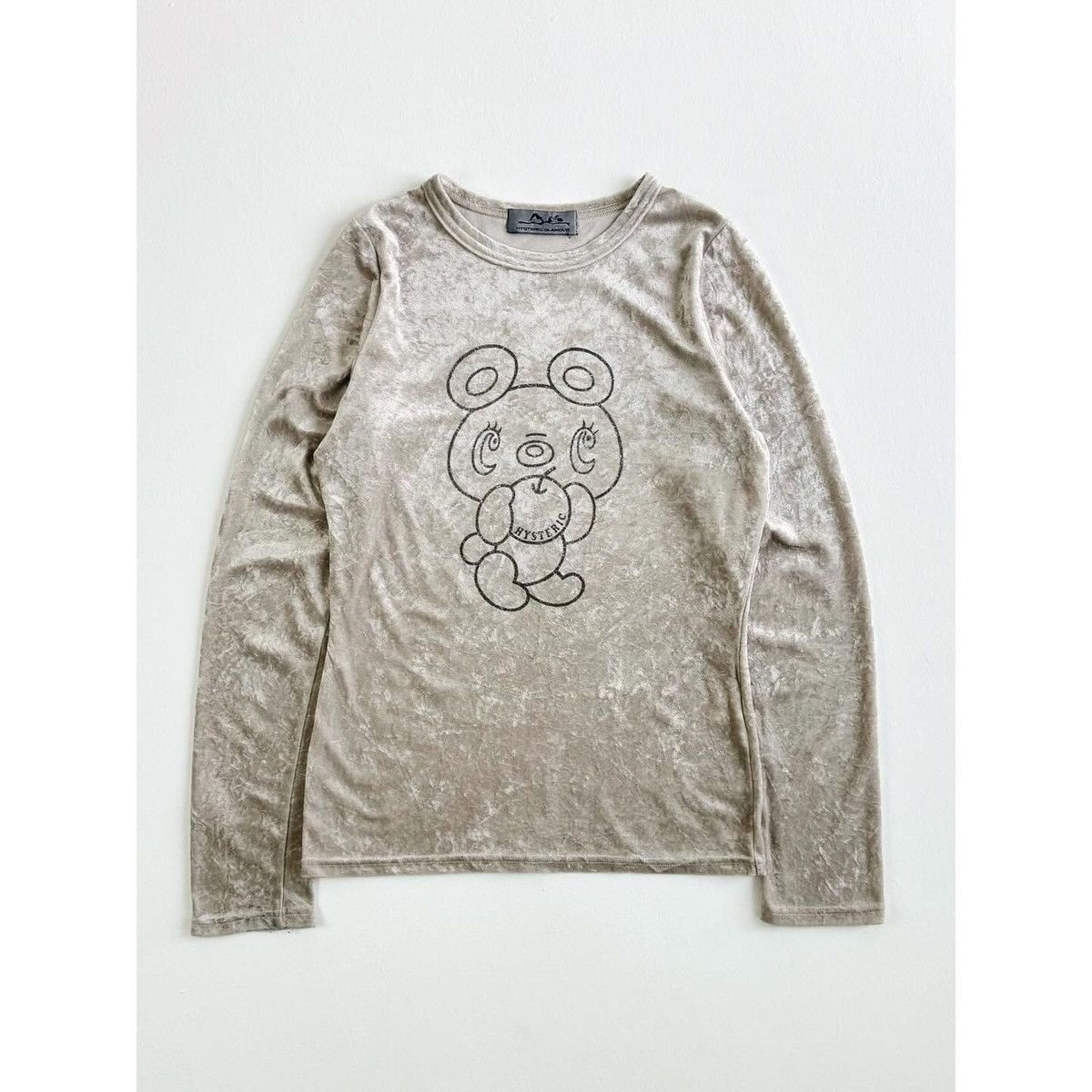 image of Hysteric Glamour Velvet Long Sleeve in Grey, Women's (Size Medium)