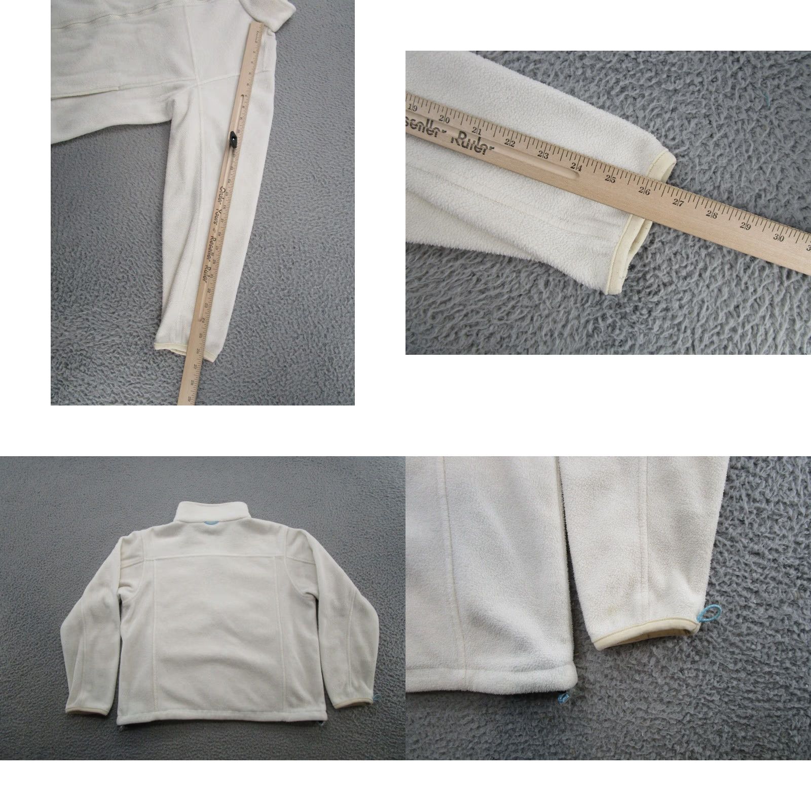 Vintage LL Bean Women's Full Zip White Fleece Jacket Medium Outdoor Casual Basic Jacket - 0YW88 Size M / US 6-8 / IT 42-44 - 8 Thumbnail
