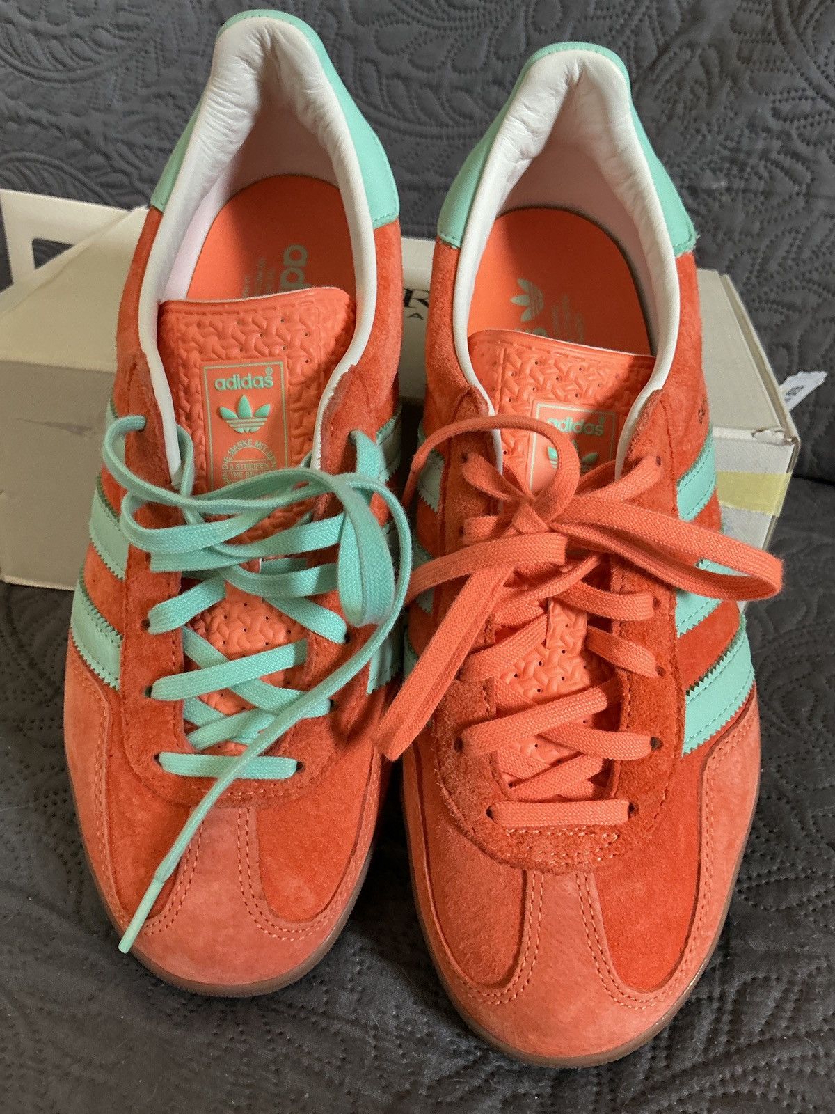 Adidas Adidas Gazelle Orange / Clear Mint (Turquoise) — New Size US 7 / IT 37 - 18 Thumbnail