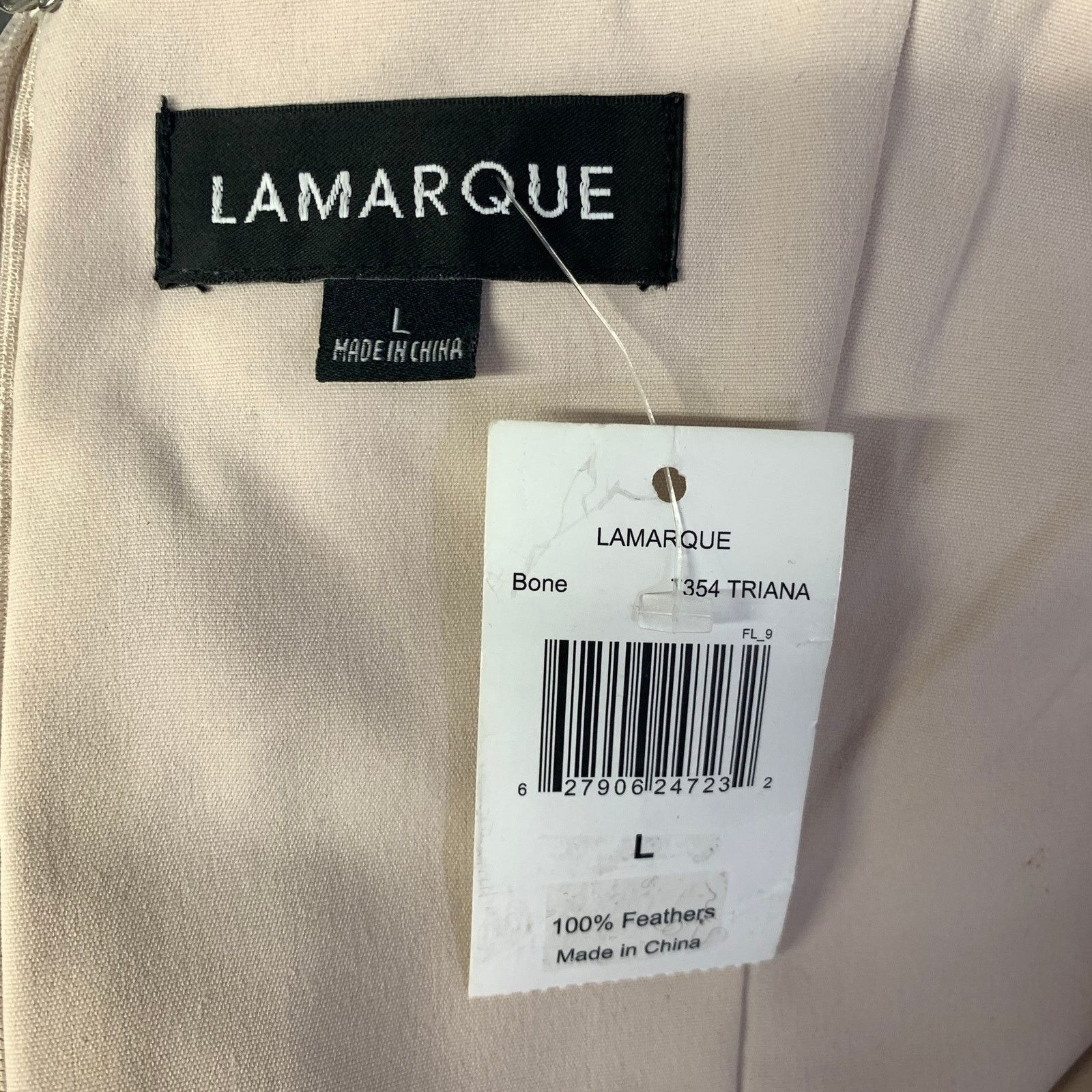 LAMARQUE LAMARQUE Size L Tan Champagne Feathers Cocktail Dress Size L / US 10 / IT 46 - 5 Thumbnail